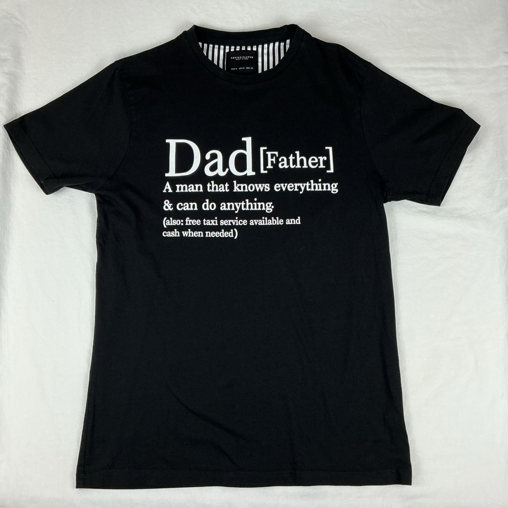 Denim &‎ Flower Ricky Singh Men's Black Dad/Father Short Sleeve Shirt, Size M